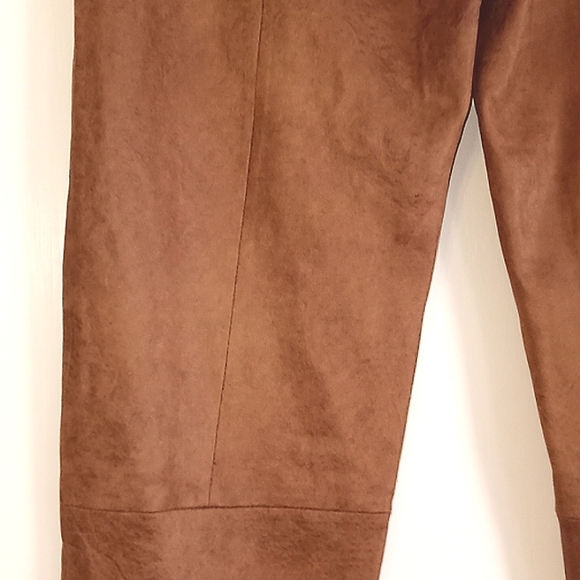 Forever 21 Tan Faux Suede Leather Straight Leg Pants in Size Medium - Picture 6 of 8